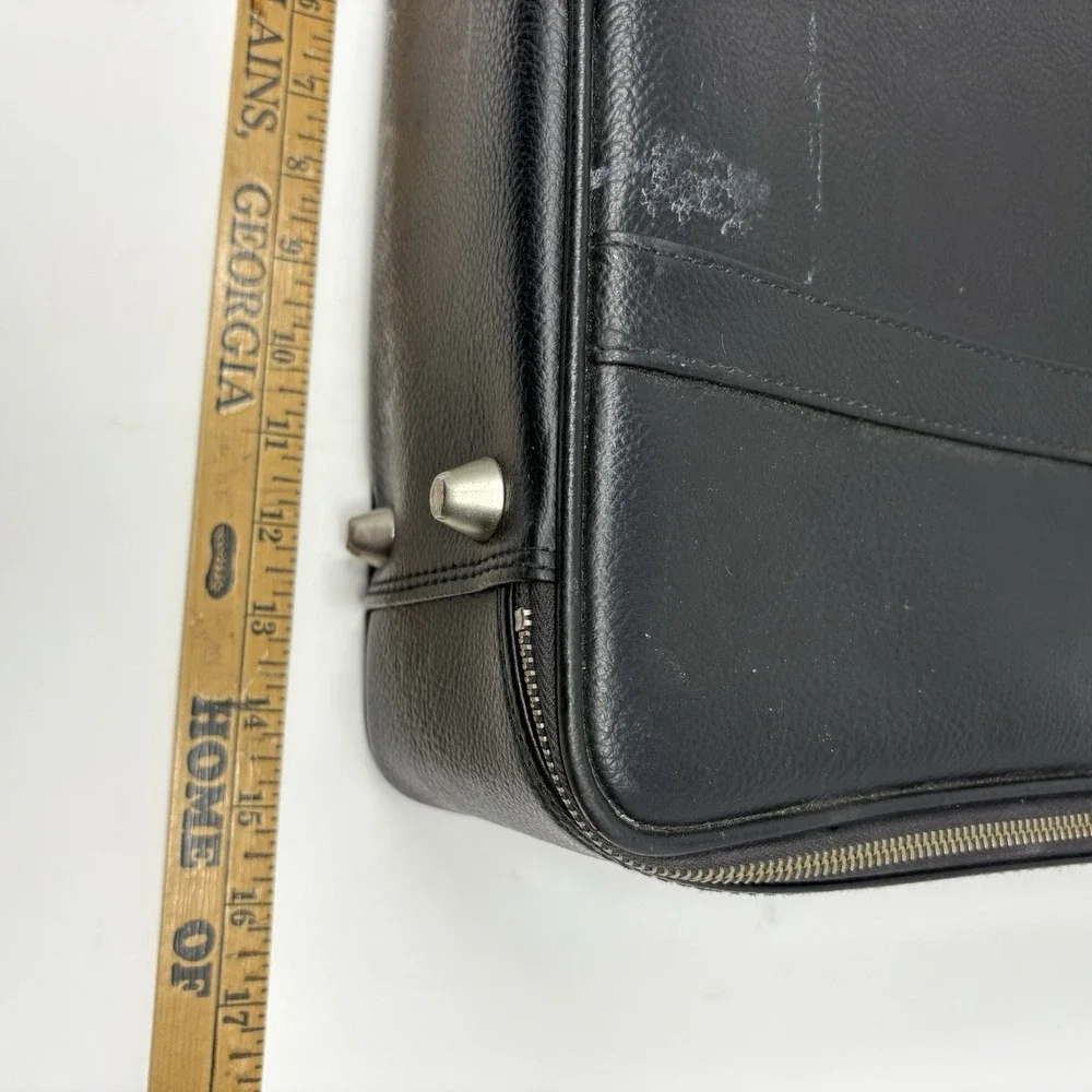 VTG Sony Travel Case Maruem Japan Briefcase Black Leather Nerdy AV Club Academia